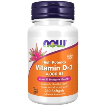 NOW FOODS D3 vitamīns 4000 SV (240 kapsulas)