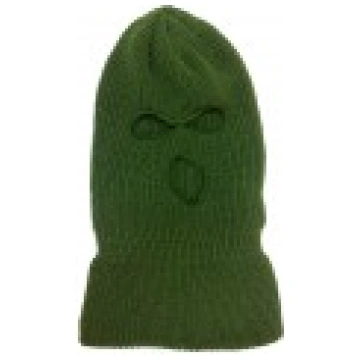 BALACLAVA PASSAMONTAGNA IN LANA VERDE 3 FORI PER S