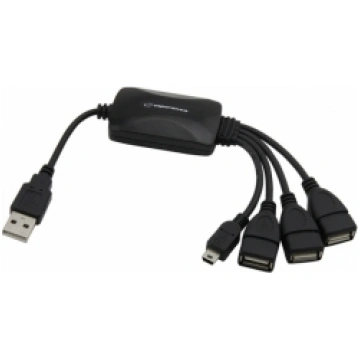 Esperanza EA114 interface hub 480 Mbit/s Black EA1