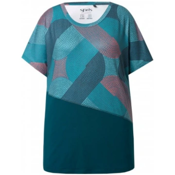 Ulla Popken Quick Drying Geometric Print Short Sle
