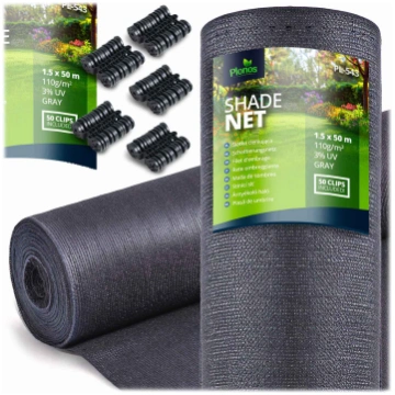 ēnu Siets 1,5x50m 110g/m2 + 50 Skavu pelēka