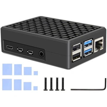 Geekworm Raspberry Pi 4 alumīnija metāla korpuss a