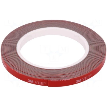 Tape: fixing | W: 9mm | L: 5m | Thk: 1.1mm | acryl