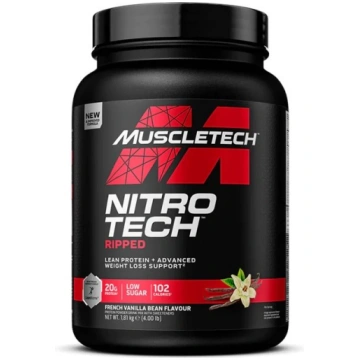 MuscleTech Nitro-Tech Ripped, franču vaniļas pupiņ