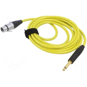 Cable | Jack 6,3mm 2pin plug,XLR female 3pin | 3m 
