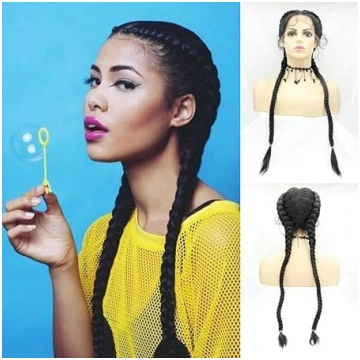 Dabiski melns 2 x Twist Double holandiešu pītas pa