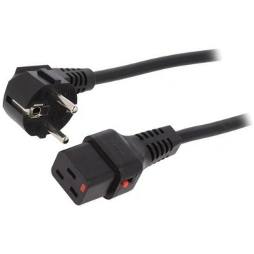 Cable; CEE 7/7 (E/F) plug angled,IEC C19 female; P