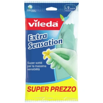 Vileda Extra Sensation Household gloves Green Cott