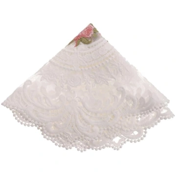 2 Sheets Vintage Lace Place Mat Fringe Embroidered