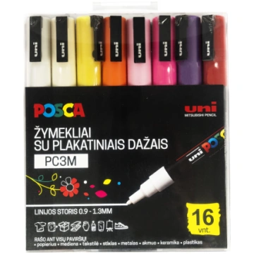 Marķieri Uni Ball Posca PC-3M, 16 gab