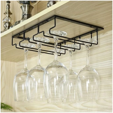 Warmiehomy Hanging Wine Glass Rack Under Cabinet S