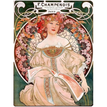 ALPHONSE MUCHA CHAMPENOIS OLD MASTER ART PAINTING 