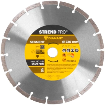 Dimanta griešanas disks 230 mm Strend Pro, sausai 