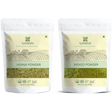 SAMYAM Pure Henna & Indigo pulveris - 500g iepakoj