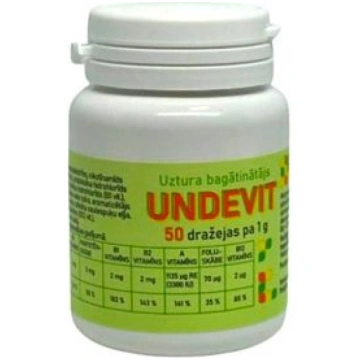 Undevit dražejas 50 gab. — Violaherb V00000013008 