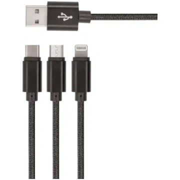 Setty 3in1 kabelis USB - Lightning + USB-C + micro