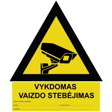 Uzlīmju videonovērošana, dzelteni melna, lietuvieš