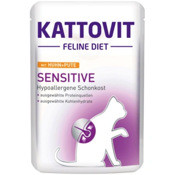 Kattovit Sensitive Huhn&Pute 85g - diētiskā konser