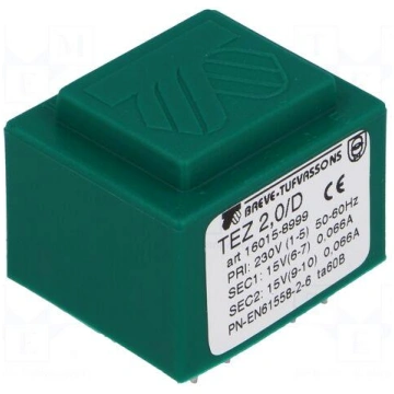 Transformer: encapsulated | 2VA | 230VAC | 15V | 1