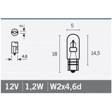 Spuldze BILUX 12V 2W BIHR 14684