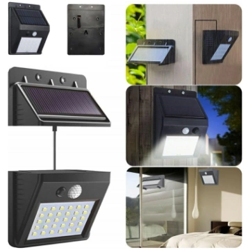 Solārā LED lampa ar kustības sensoru ZD53B, melna 