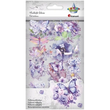 Folijas uzlīmes "ziedi un tauriņi" violets Titanum