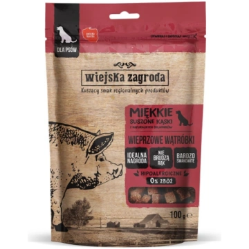 WIEJSKA ZAGRODA Cūku aknas kārumi suņiem 100 g