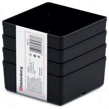 Container: cuvette | black | 110x110mm | 4pcs | KB