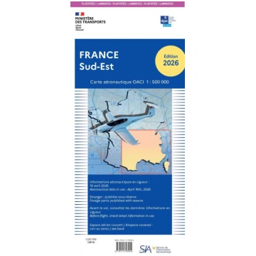 Carte OACI Sud/Est plastifiée Edition 2026 SIA