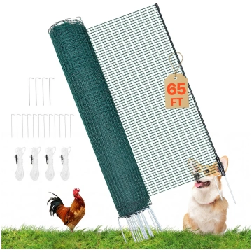 VEVOR 0,9 x 20 m pagaidu plastmasas dārza žogs ar 