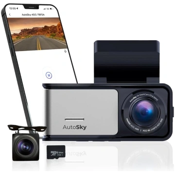 AutoSky 4K Dash Cam Pro Front 4K + Rear 1080P GPS 