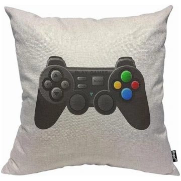 Mugod Black Gamer Cushion Cover with Joystick and 