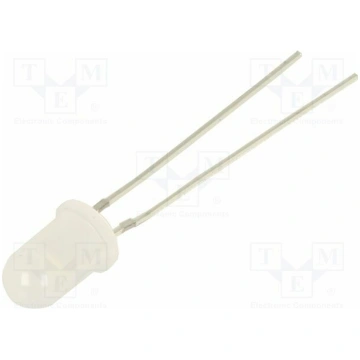 LED; white; 5mm; 1560÷2180mcd; 60°; Front: convex;