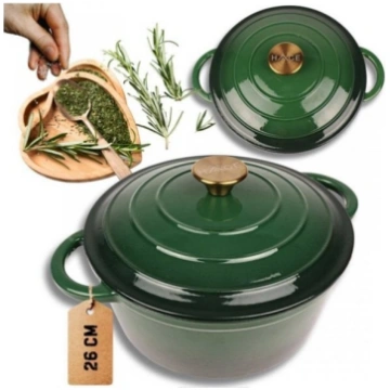 Atusa EMALIOWANY ŻELIWNY 24cm 4L HAGE | DQ24-bottl