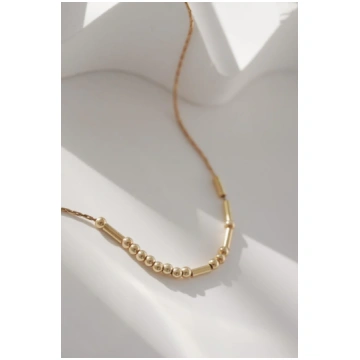 16" / Gold / 13-19 Custom Beaded Morse Code Neckla