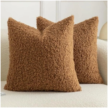 Komplekts no 2 Curly Teddy Wool Faux Fur Throw Cus