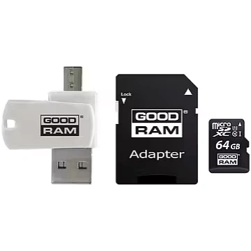 Goodram microSDXC, 64GB, Class 10 + Adapter + Read