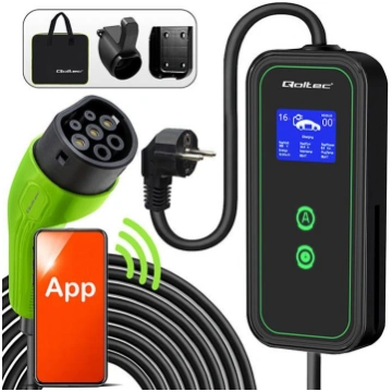 Qoltec Mobile EV charger with adjustable 2in1 Type