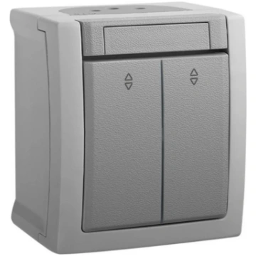 Pacific Grey Two Gang Switch-Two Way Switch (Screw