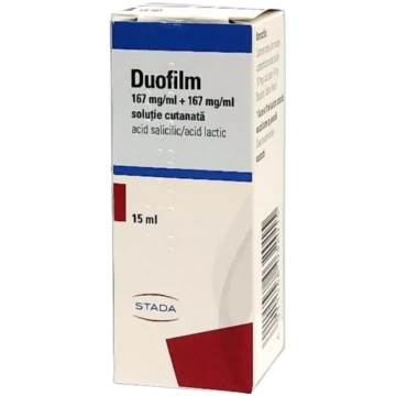 DUOFILM 167 mg/150 mg/g, uz ādas lietojams šķīdums