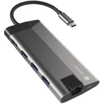 Natec USB-C Multiport Adapter NMP-1690 Grey USB Ty