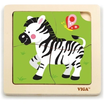 Mana pirmā koka puzle, 4 gab. - Zebra, Viga