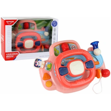 Interactive Pink Steering Wheel Driving Simulator 