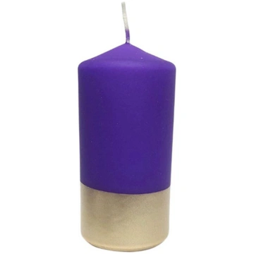Svece cilindrs 58x120mm zelta/violeta 36h