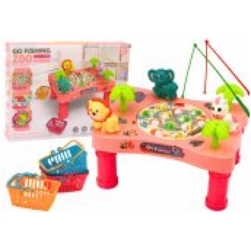 LEAN Toys Fishing Arcade Game Pink Table Rotaļļiet