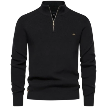 Vīriešu augsta kakla garām piedurknēm Zipper ziema