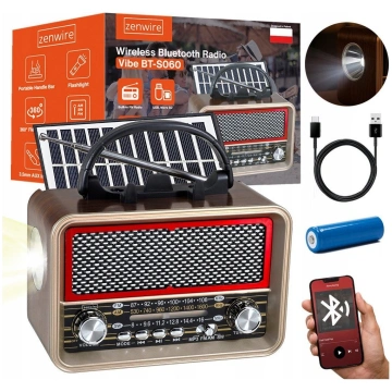 Radio Radio Retro FM Solarne Bluetooth Przenośne A