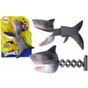 LEAN Toys Shark Catcher Bite Toy Spring Gray Rotaļ