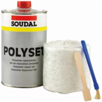 Soudal POLYSET 1kg Remontkomplekts ar mastiku