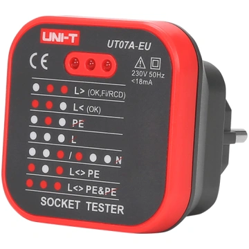 Uni-T UT07A-EU elektriskās kontaktligzdas testeris